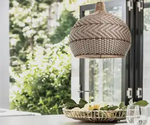 Ecofriendly Decoration Rattan lamp shade Bamboo Chandelier Rattan Lampshade ceiling Modern Lamp shade cover for Restaurant Home