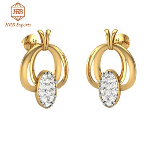 Pendiente solitario certificado por DEF, diseño encantador, moissanita, Diamante incoloro - Product Image 3