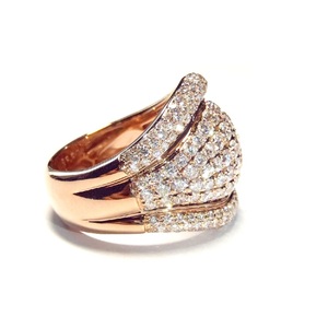 Bague de Fiançailles et de Mariage en Or Rose Massif 18 carats avec Diamants SI 1~2, Style Vintage Moderne de Créateur, Sertissage Pavé, Idéale pour Cadeau de Fête - Product Image 2