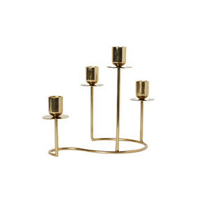 Bougeoir de qualité exclusive en métal doré poli pour mariage et événements à usage décoratif - Product Image 1