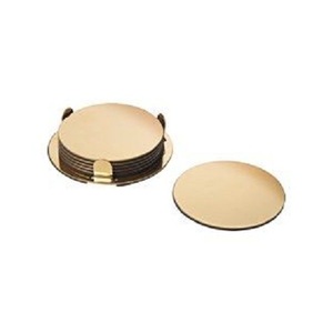 Simple Design Brass Coaster <b>Set</b> Superior Quality Round Shape Tea Cup Glass Coasters For Wholesale Supplier - Product Image 4