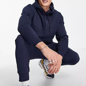 Chándal de Otoño de algodón pesado 100% para hombre, jersey de manga larga con logotipo personalizado, Sudadera con capucha, Jersey informal con media cremallera de talla grande - Product Image 5