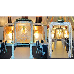 Elegante boda hindú fibra blanca Mandap Finlandia nuevo tema blanco boda Mandap Alemania boda fibra tallada blanco Mandap Set - Product Image 1