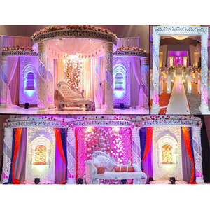 Magnifique décoration de mandap de mariage indien en cristal, pilier Jali en cristal ivoire, mandap de mariage en cristal, magnifique mandap de mariage en cristal USA - Product Image 1