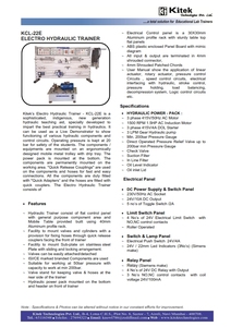 KITEK KCL-22E Advanced Interactive <b>Educational</b> <b>Equipment</b> Electro Hydraulic Trainer for Learning - Product Image 2