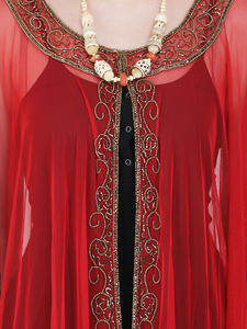 Hot Selling Unique Style <b>Poncho</b> Shrug Top <b>for</b> <b>Women</b> Handmade Beads Work Net Fabric Solid Plus Size Free Size Autumn Clothing <b>for</b> - Product Image 6