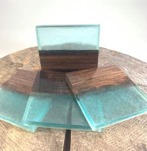 Posavasos de resina epoxi con diseño de madera y arte, de forma cuadrada taza de té, alfombrilla de madera para uso doméstico, Decoración de mesa, posavasos de resina para bebidas - Product Image 6