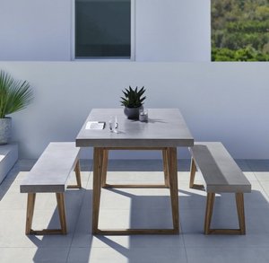 Mesa de centro con patas de madera de cemento superior de alta calidad moderna, juego de mesa de comedor, fabricante de Vietnam, sala de Estar, comedor, uso de mármol - Product Image 1