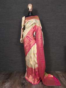 Banarasi-saree de seda con blusa a juego, ropa de boda, saree - Product Image 2