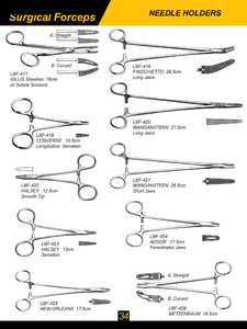 Pinzas Quirúrgicas Médicas, 7 Piezas, Portaagujas, Instrumentos Manuales, Certificación CE, Garantía de 3 Años, Acabado Mate/Pulido, Varios Tipos - Product Image 3