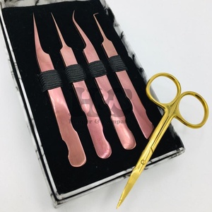 แหนบสำหรับต่อขนตาแบบปลายเรียวสีโรสโกลด์แหนบสแตนเลสพร้อมกล่องใส่โลโก้ - Product Image 6