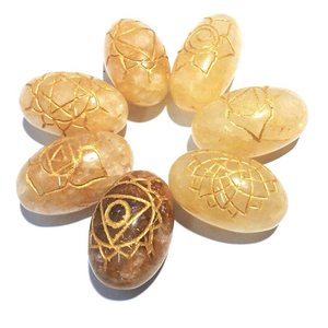 Aventurine jaune chakra de guérison ensemble Lingam forme 7 chakra pierre ensemble pierre reiki ensemble pierres précieuses cristal de guérison naturel en gros - Product Image 4