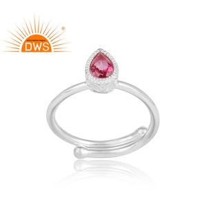 แหวนพลอยโทแพซสีชมพูแบบซ้อนได้ ขายส่งเครื่องประดับเงินแท้ 925 สำหรับผู้หญิง ยอดขายดีที่สุด - Product Image 2