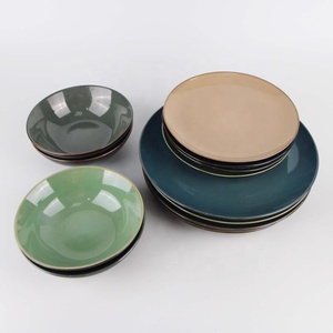 Juego de platos de <span class=keywords><strong>cerámica</strong></span> coloridos para el hogar, <span class=keywords><strong>vajilla</strong></span> con platos sencillos de personalidad, plato de fruta europea, color azul - Product Image 5