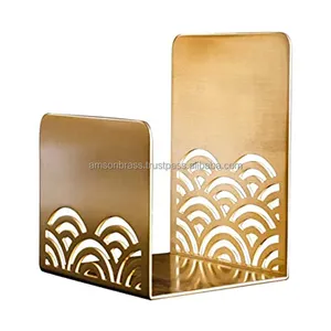 High Quality Desk Organizer Metal Bookend Luxury Design Metal Gold Finished Bookend Manufacturer Metal Brass Bookend