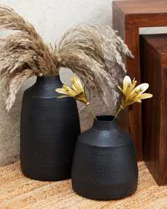 Vase à fleurs moderne de luxe pour la maison hôtel vaisselle de mariage et de fête vases à fleurs décor couleur noire Design moderne Vase à plantes en métal - Product Image 1