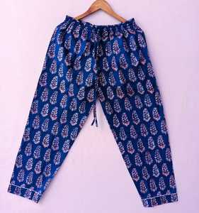 Conjunto de Pijama de Algodón con Estampado en Bloque al por Mayor, Camisa de Manga Larga y Pantalones con Cintura Elástica, Ropa de Dormir Informal y Cómoda para Mujer - Product Image 3