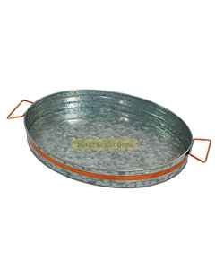 Plateaux de service en métal macramé de luxe, poignée en fer et verre - Collections Maaz, taille/forme/couleur personnalisables, style fermier, maison - Product Image 5