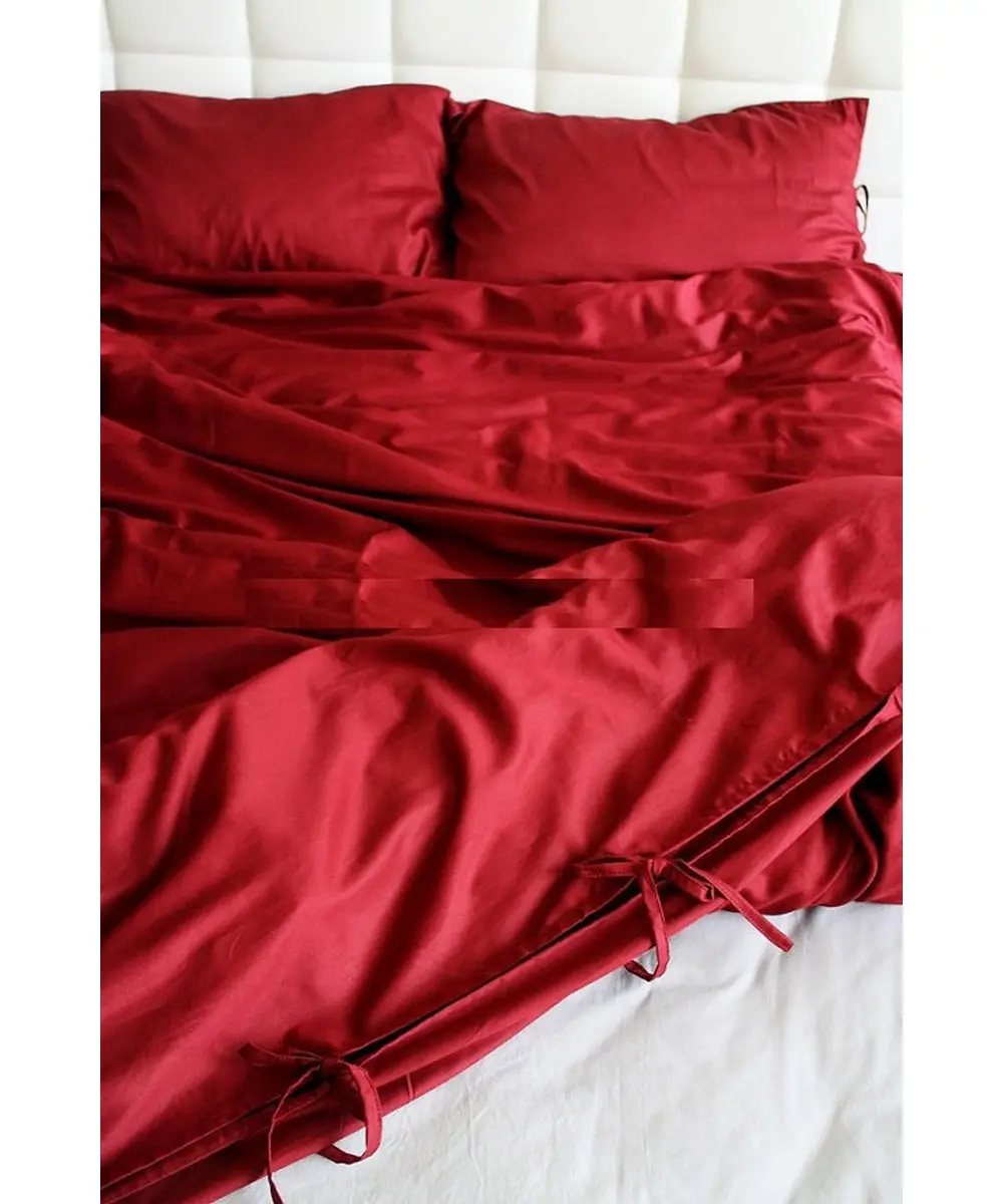 Reale colore XL Duvet Cover Set Claret Rosso Raso di Cotone Trapunta Copertura con federe copriletti Quilt Cover set Dropshipping