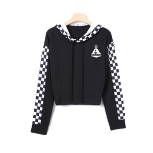 Sudadera corta con capucha para mujer, de lana, cómoda, para invierno - Product Image 2