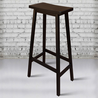 Tabouret de bar contemporain de style européen, siège en forme de selle, en bois massif, finition noire, tabouret de bar haut pour restaurant