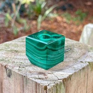Bloc et cube de malachite verte polie, pierre précieuse naturelle, décoration 25-30 mm - Product Image 6