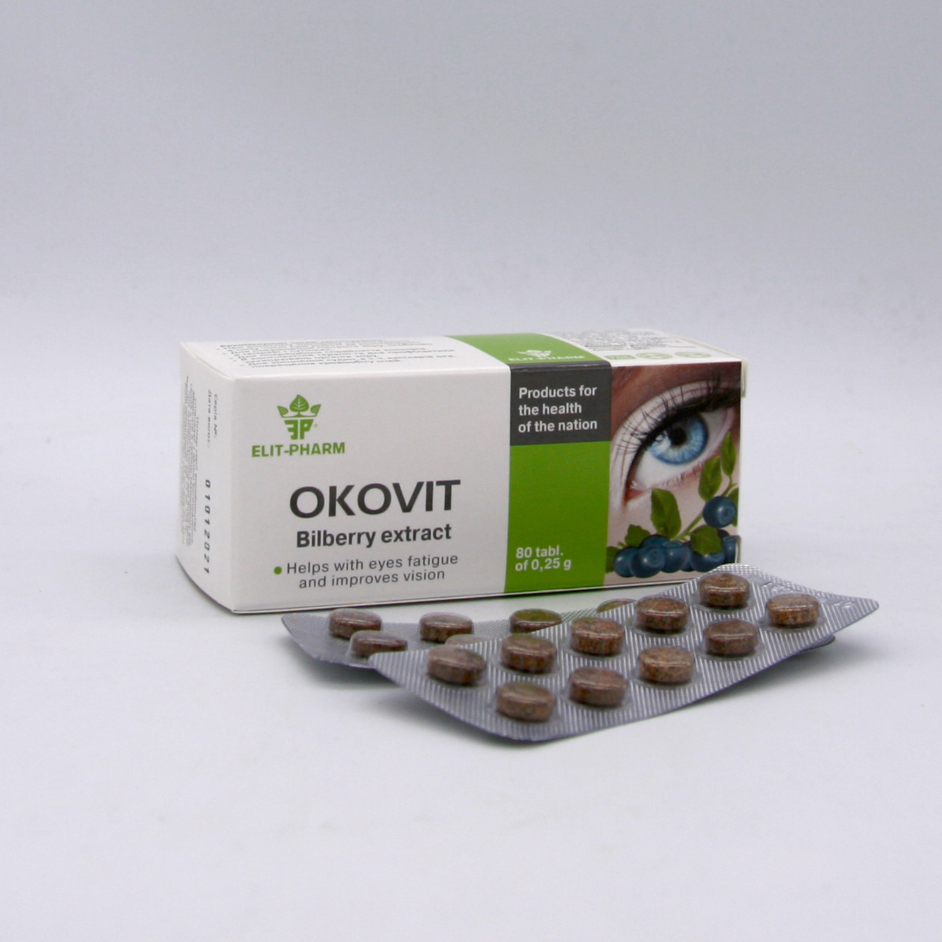 Активные пищевые добавки, таблетки с экстрактом черники оковита для укрепления сосудов под глазами