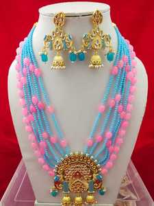 สร้อยคออัญมณี Moti Jaypuri ของแท้,ชุดเครื่องประดับ Moti ของแท้จากอินเดียสร้างในราคาต่ำสุด - Product Image 2