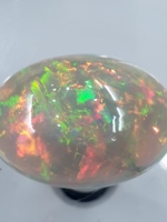 Cabujón de Ópalo Etíope Extra Grande, Corte Ovalado, Gema Multicolor, Gemas Sueltas, Calidad AAA++++, Certificado por Terceros