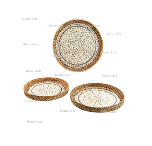 ชุดถาดเสิร์ฟกาแฟชาและกาแฟชุดถาดสำหรับใส่ช็อคโกแลตลายมุกและมุกสามขนาด - Product Image 1