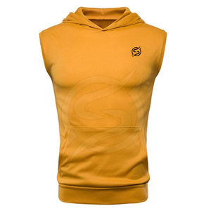 Offre Spéciale gros blanc personnalisé sans manches d'entraînement à capuche pour hommes - Product Image 1