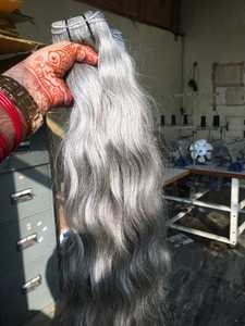 เกลือ N พริกไทยต่อผมสีเทาธรรมชาติต่อผมมนุษย์สีเงินผู้ขายผมธรรมชาติ - Product Image 4