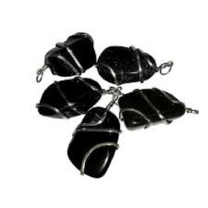 Stone Pendant Black <b>Tourmaline</b> Healing Pendant Stone Tumbled Pendant Crystal Wrapped Tumbled Gemstone Agate Necklace - Product Image 5