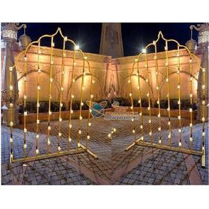 Decoración de entrada de boda, vela de pared de Metal de lujo para decoración de boda - Product Image 1