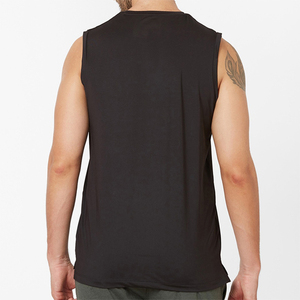 Nueva llegada: Camiseta básica sin mangas para hombre, personalizada para gimnasio y fitness, color negro, 100% algodón, con logo personalizado, camisetas sin mangas para hombre 2026 - Product Image 2