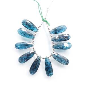 Perles à facettes en kyanite bleue naturelle faites à la main pendentif en pierre en vrac de forme fantaisie pour la fabrication de bijoux de bracelets pour unité échouée - Product Image 1