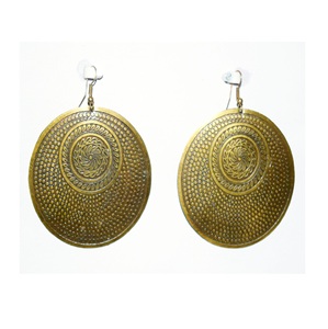 2025 Turquoise Rouille Boucles D'oreilles Martelé bronze triangulaire Texturé En Laiton Boucles D'oreilles cercle Boucles D'oreilles Suspendues Bijoux Industriels - Product Image 4