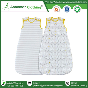 Saco de dormir para bebé 160 gsm algodón jersey individual con logotipo de diseño personalizado 100 y etiqueta GOTS fabricantes certificados India - Product Image 2