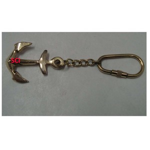 Nautical Brass Ship Anchor Keychain - Product Image 1
