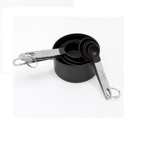 Tasses à mesurer en acier inoxydable et noir avec poignée gravée Outils de cuisine de qualité supérieure durables Mesures précises - Product Image 3