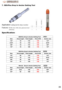 Haute qualité SDS-PLUS baisse dans l'ancre réglage outil - Product Image 2