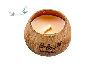 Hot Sale Coconut Shell Candle Wax Bowl für Kerzen mit hochwertiger Coconut Wax Candle und Coconut Shell in Vietnam
