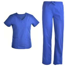 Uniforme décontracté d'infirmière, uniforme de couleur unie pour femmes, uniforme de clinique pour animaux de compagnie, vêtement de Protection avec poche à col en v pour médecins, vêtements de travail - Product Image 1