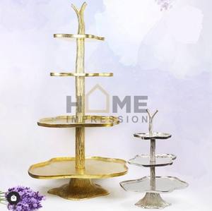 Design Decor Luxury Cake Stand for Chocolates Arabian Leaf Cake Stand for Dates & Chocolates Serving Casted Fancy Cake Stand - Product Image 5