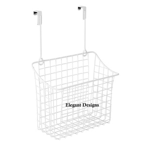 Home Hotel Kitchen Ware Wall Hanging Basket White Powder Coated Unique Basket Fast Selling Decorative Wholesale Wall Basket - Product Image 1