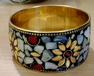 Bracelets en laiton dernières conceptions/bracelets indiens/bracelets en verre/bijoux mosaïque bracelet bohème bijoux style hippie - Product Image 5