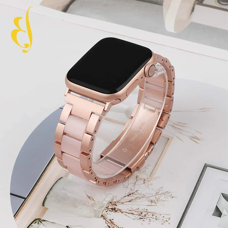 Iwatch 38mm/40mm/42mm 비즈니스 손목 스트랩 용 맞춤형 스테인레스 스틸 세라믹 시계 밴드