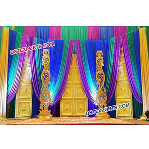 Puerta tradicional decoración de escena de Boda boda etapas para la venta de fibra de matrimonio etapa fabricante - Product Image 1