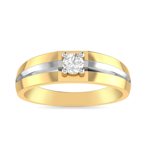 แหวนเพชร0.15กะรัต100% เพชรสีขาวธรรมชาติสำหรับผู้ชายแหวนเพชรสีเหลืองทอง14K สำหรับผู้ชาย - Product Image 1