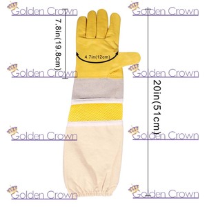 การเลี้ยงผึ้งถุงมือพรีเมี่ยม Goatskin หนังถุงมือทำงานแขนยาวถุงมือ - Product Image 5